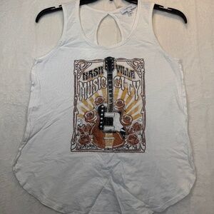 My Style Tank Top Womens Size Medium White Nashville Music City Graphic